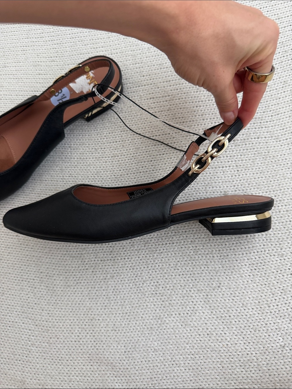 NWT! Jones New York Pointed Toe Slingback Flats Black Size 8.5 - Picture 3 of 6